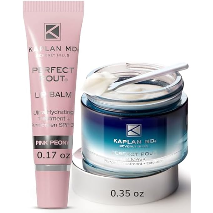 KAPLAN MD PERFECT POUT DUO LIP MASK (0.35 OZ.) & LIP BALM 0.17 OZ. - COMPLETE ANTI-AGING SKIN CARE FOR LIPS - Image 1